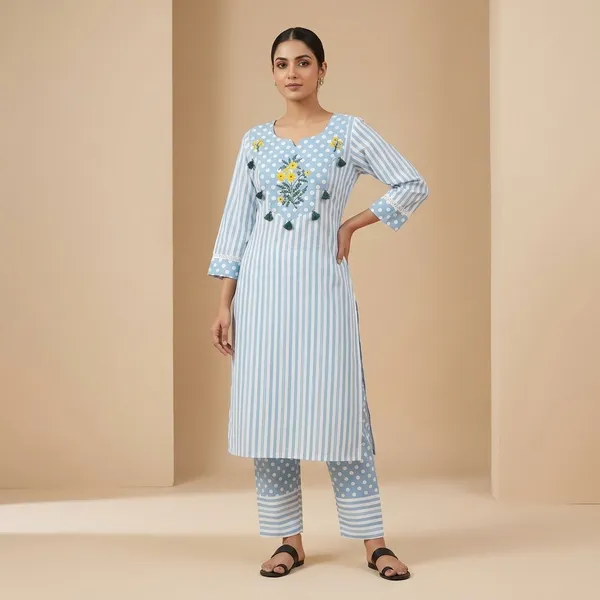 Blue_Polka_Dot_Striped_Embroidered_Co-Ord_Set_For_Women