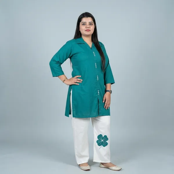 Teal_Green_Straight_Co-Ord_Set_For_Women