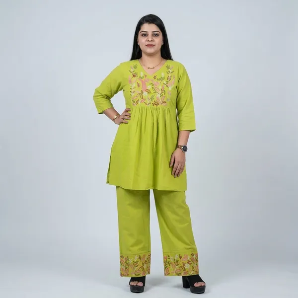 Lime_Green_Floral_Embroidered_Co-Ord_Set_For_Women