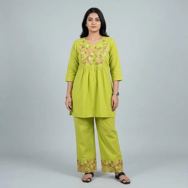 Lime_Green_Floral_Embroidered_Co-Ord_Set_For_Women