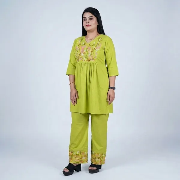 Lime_Green_Floral_Embroidered_Co-Ord_Set_For_Women