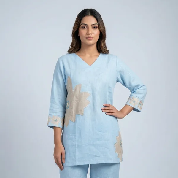 Sky_Blue_Embroidered_Straight_Co-Ord_Set_For_Women