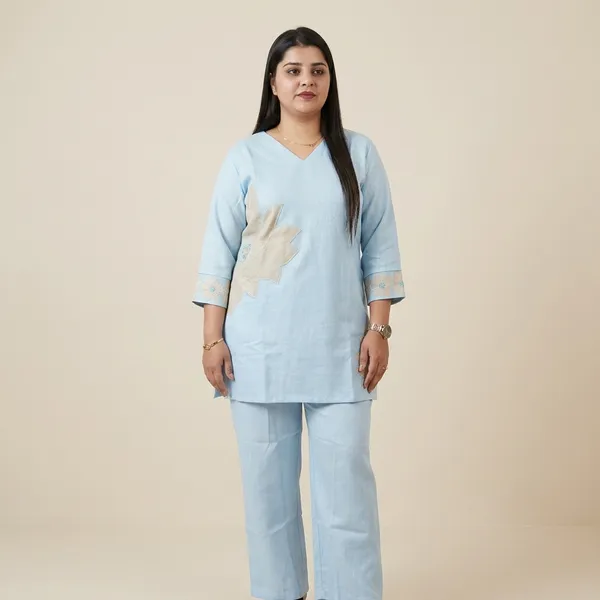 Sky_Blue_Embroidered_Straight_Co-Ord_Set_For_Women
