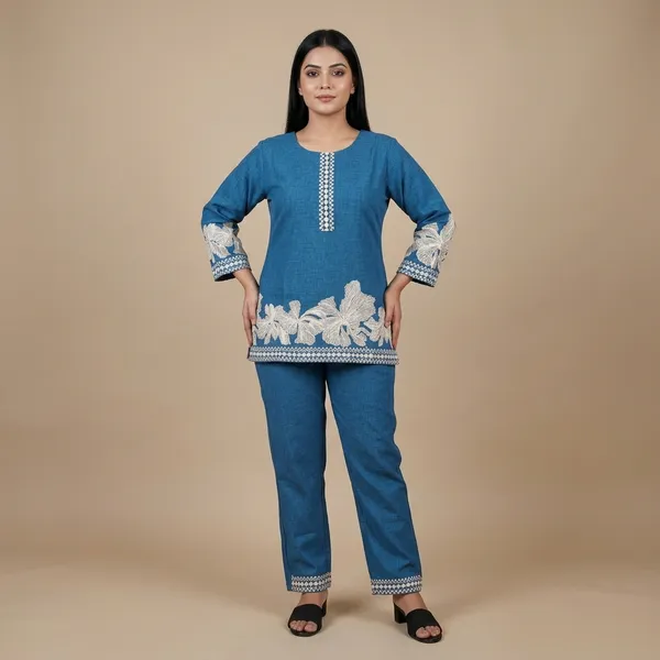 Blue_Jute_Floral_Embroidered_Co-Ord_Set_For_Women
