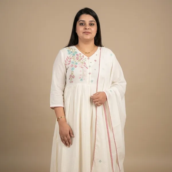 Off_White_Floral_Embroidered_Anarkali_Set_For_Women
