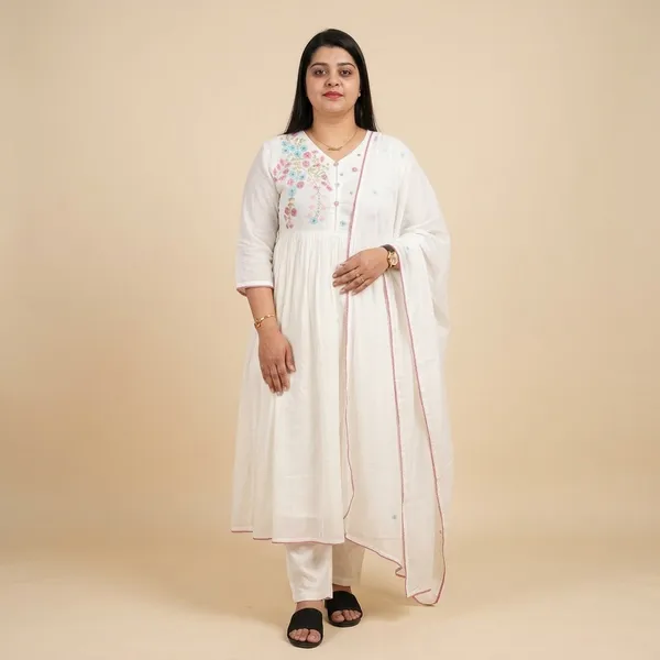 Off_White_Floral_Embroidered_Anarkali_Set_For_Women