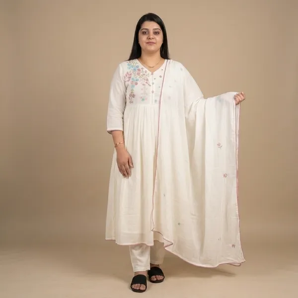 Off_White_Floral_Embroidered_Anarkali_Set_For_Women