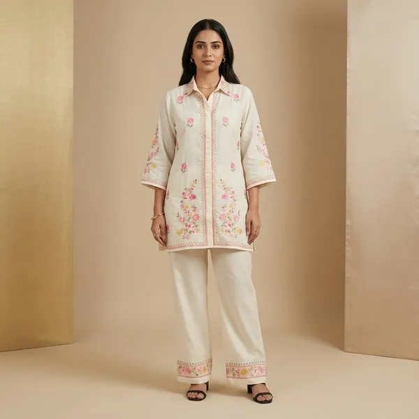 Off_White_Straight_Floral_Embroidered_Co-Ord_Set_For_Women