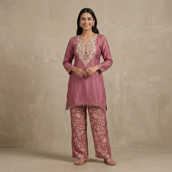 Dark_Onion_Peach_Hand_Embroidered_Co-Ord_Set_For_Women