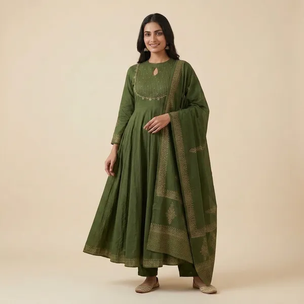 Green_Embroidered_Anarkali_Suit_Set_For_Women