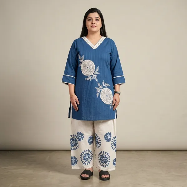 Navy_Blue_Embroidered_Straight_Kurta_Set_For_Women