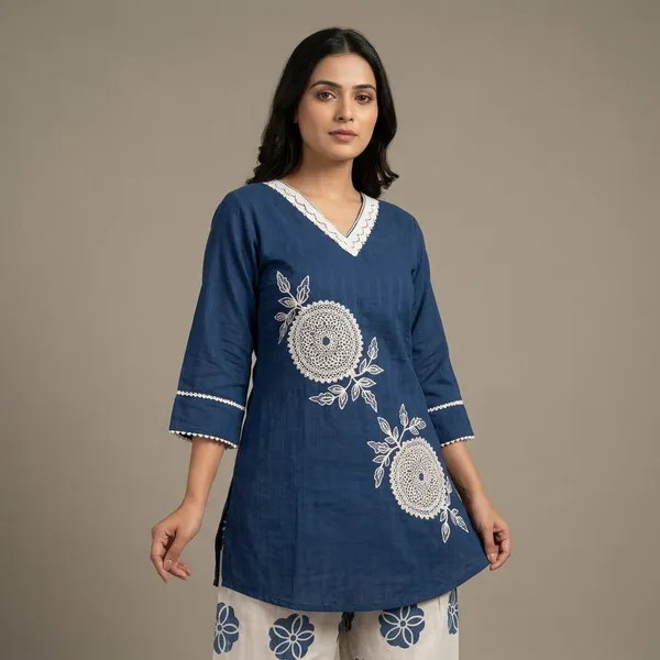 Navy_Blue_Embroidered_Straight_Kurta_Set_For_Women
