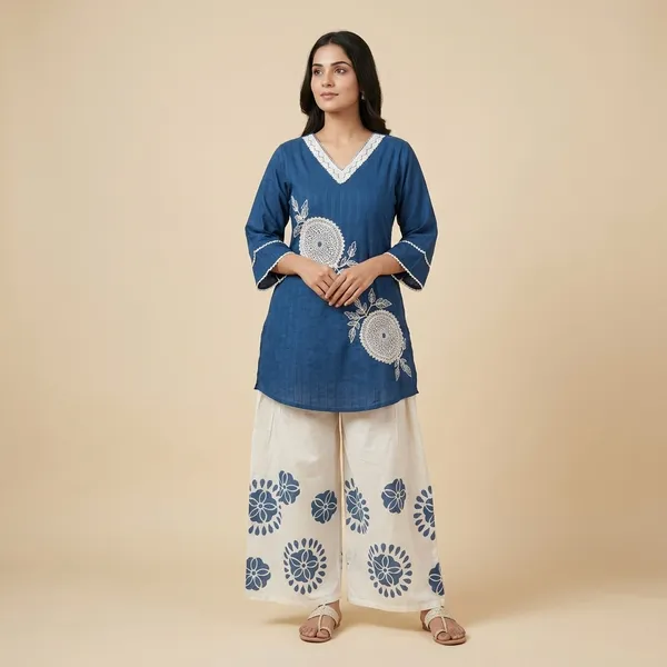 Navy_Blue_Embroidered_Straight_Kurta_Set_For_Women