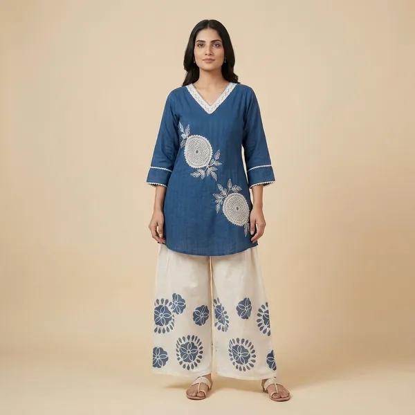 Navy_Blue_Embroidered_Straight_Kurta_Set_For_Women