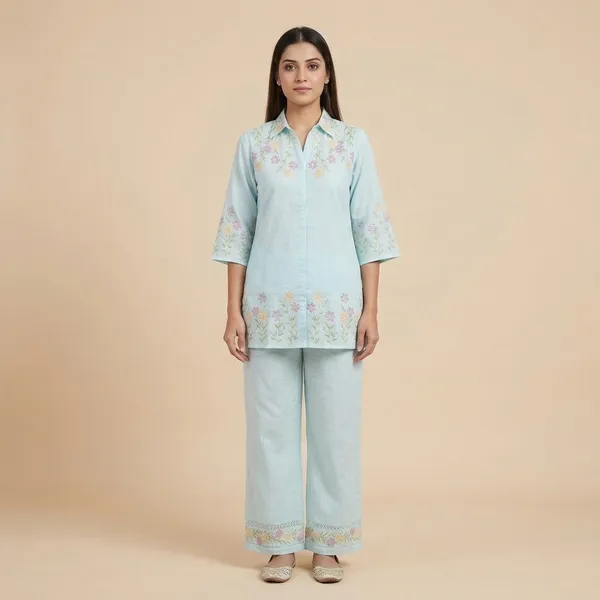 Light_Sky_Blue_Floral_Embroidered_Co-Ord_Set_For_Women