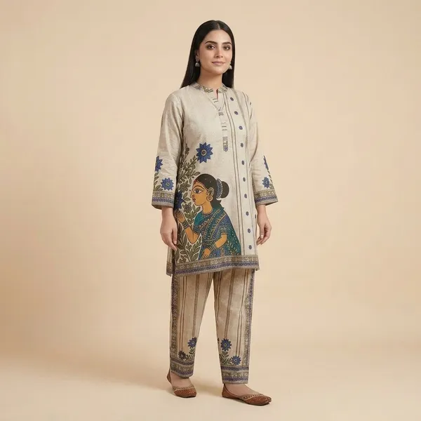 Light_Camel_Printed_Sequin_Work_Co-Ord_Set_For_Women