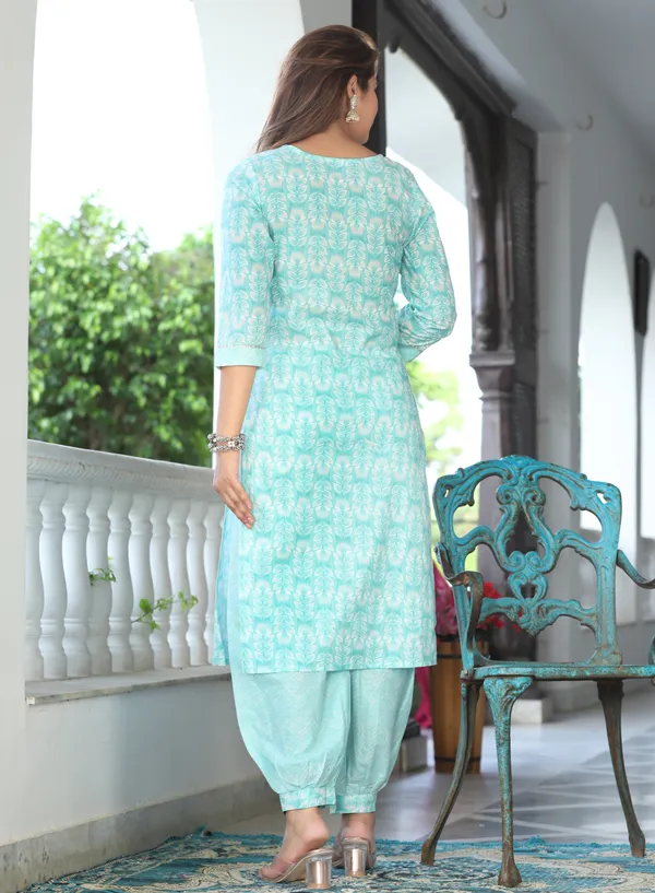 Mint_Printed_Embroidered_Straight_Kurta_Set_For_Women
