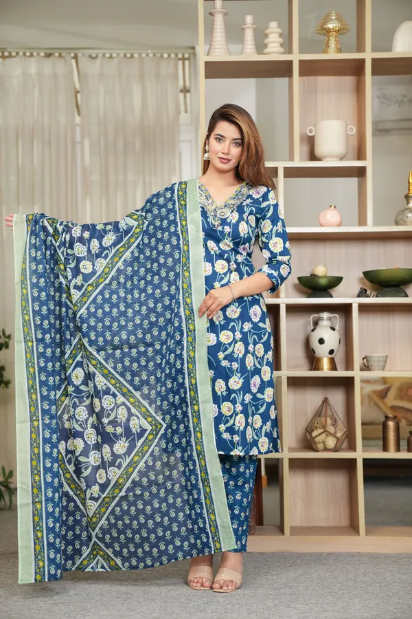 Blue_Floral_Printed_Straight_Kurta_Set_With_Dupatta_For_Women