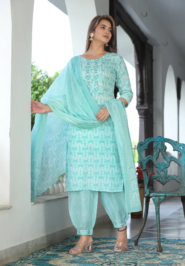 Mint_Printed_Embroidered_Straight_Kurta_Set_For_Women