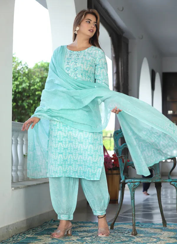 Mint_Printed_Embroidered_Straight_Kurta_Set_For_Women