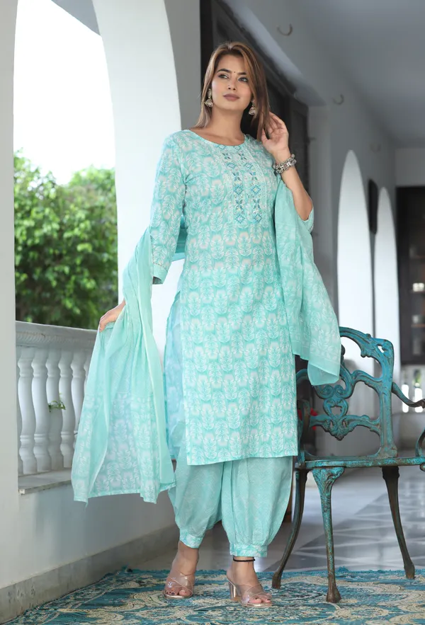 Mint_Printed_Embroidered_Straight_Kurta_Set_For_Women