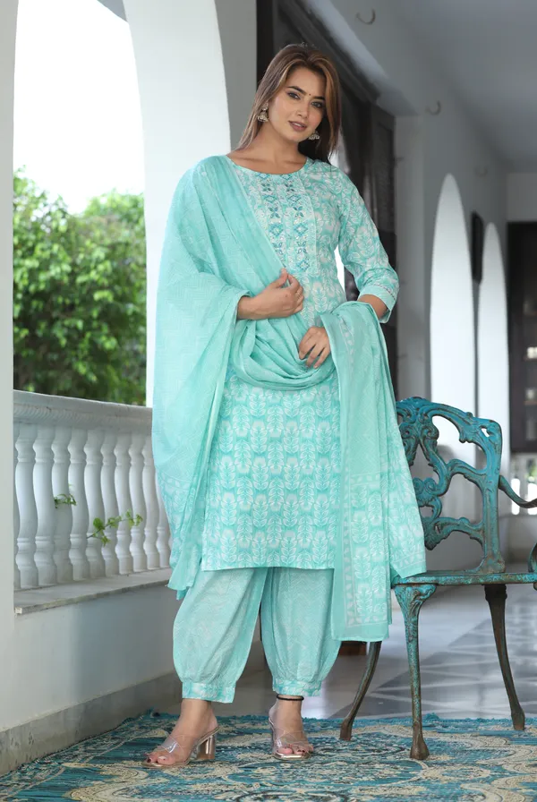 Mint_Printed_Embroidered_Straight_Kurta_Set_For_Women