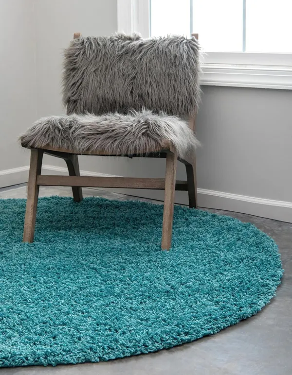 Microfiber_Polyester_Shaggy_Solid_Round_Shaggy_Rug_Turquoise