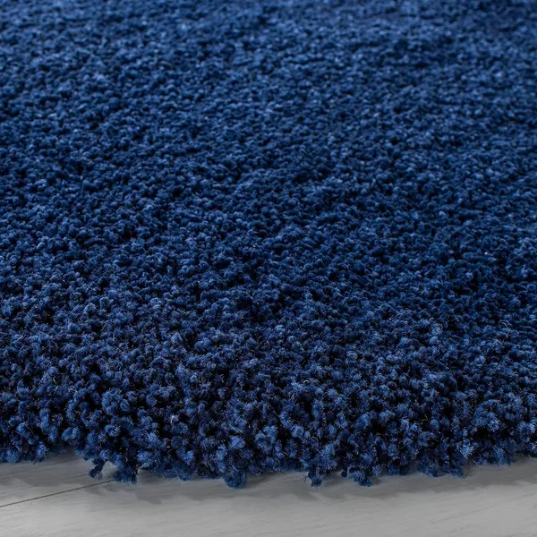 Microfiber_Polyester_Bohemian_Solid_Navy_Blue_Round_Shaggy_Rug
