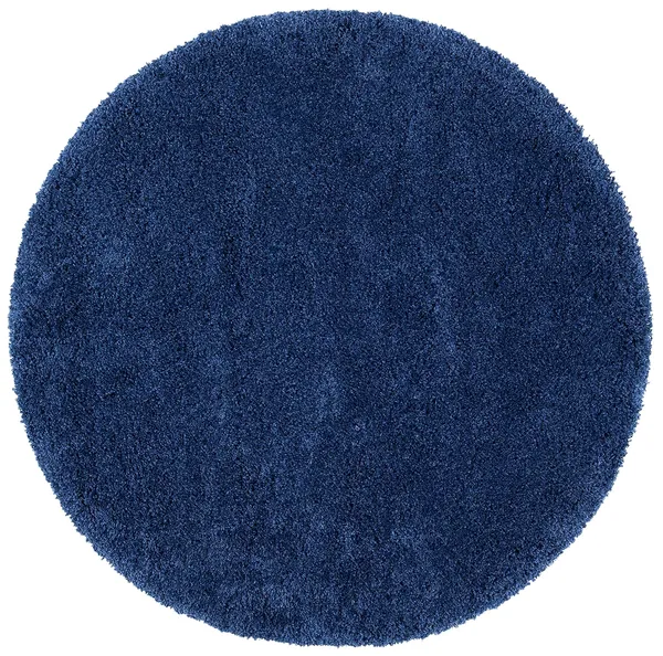 Microfiber_Polyester_Bohemian_Solid_Navy_Blue_Round_Shaggy_Rug
