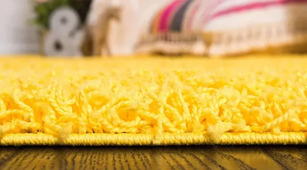 Microfiber_Polyester_Shaggy_Plain_Round_Shaggy_Rug_Yellow