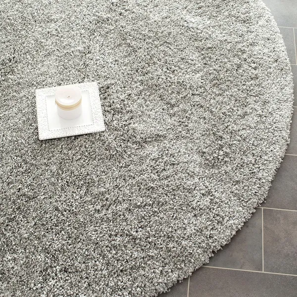 Microfiber_Polyester_Solid_Grey_Round_Shaggy_Rug