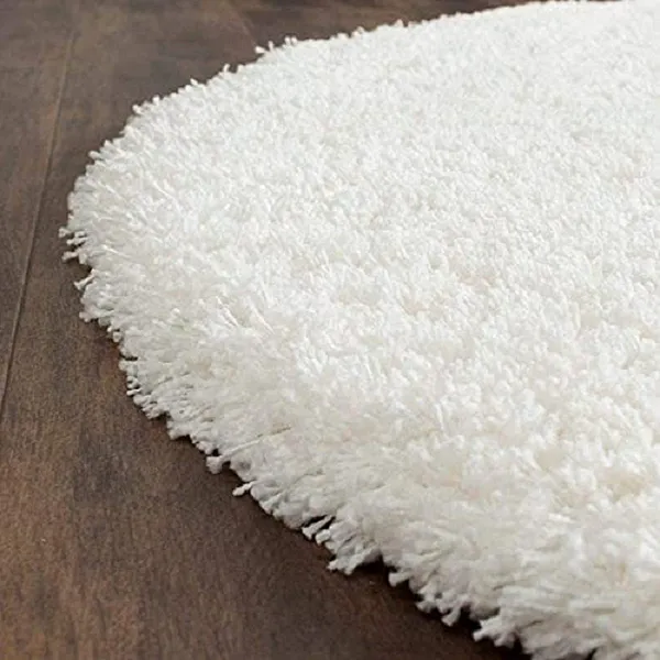 Microfiber_Polyester_Solid_White_Round_Shaggy_Rug
