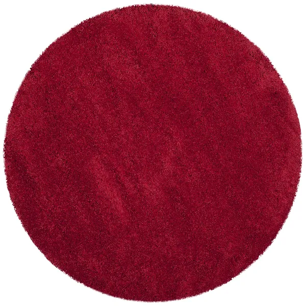 Microfiber_Polyester_Modern_Solid_Red_Round_Shaggy_Rug