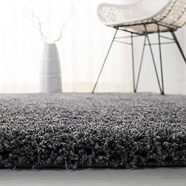 Microfiber_Polyester_Modern_Solid_Round_Shaggy_Rug_Grey