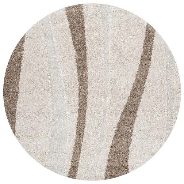 Microfiber_Polyester_Modern_Solid_Round_Shaggy_Rug_Ivory_Dark_Beige