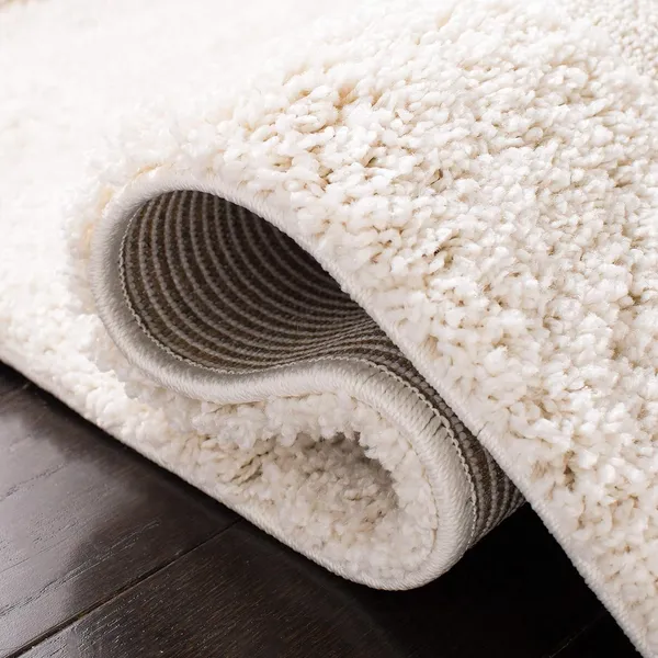 Microfiber_Polyester_Solid_Ivory_Off_White_Round_Shaggy_Rug
