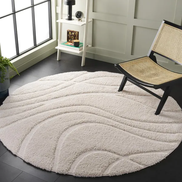 Microfiber_Polyester_Modern_Solid_Round_Shaggy_Rug_Ivory_Off_White