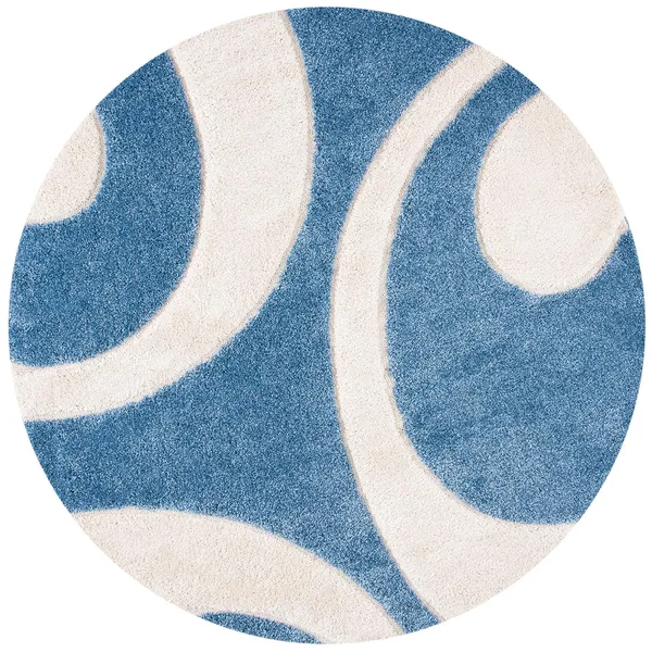 Microfiber_Polyester_Bohemian_Teal_Blue_Ivory_Round_Shaggy_Rug
