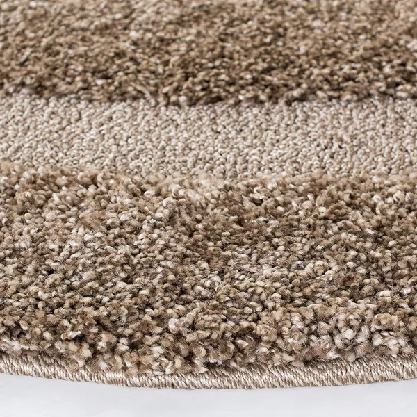 Microfiber_Polyester_Bohemian_Plain_Round_Shaggy_Rug_Beige