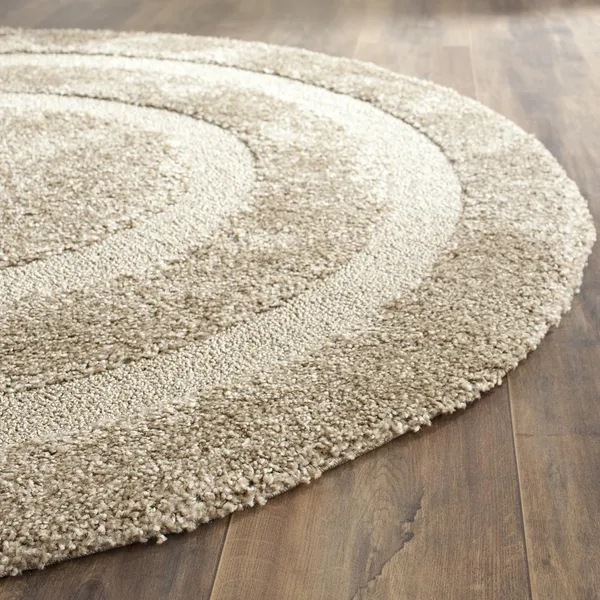 Microfiber_Polyester_Bohemian_Plain_Round_Shaggy_Rug_Beige