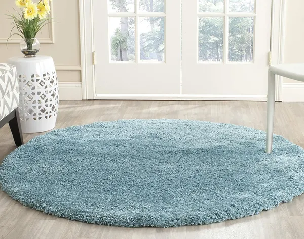 Microfiber_Polyester_Modern_Solid_Round_Shaggy_Rug_Sky_Blue