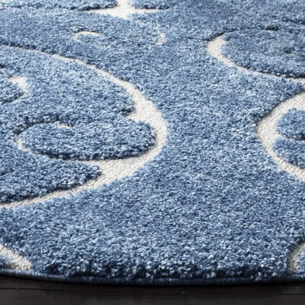 Microfiber_Polyester_Solid_Teal_Blue_Round_Shaggy_Rug