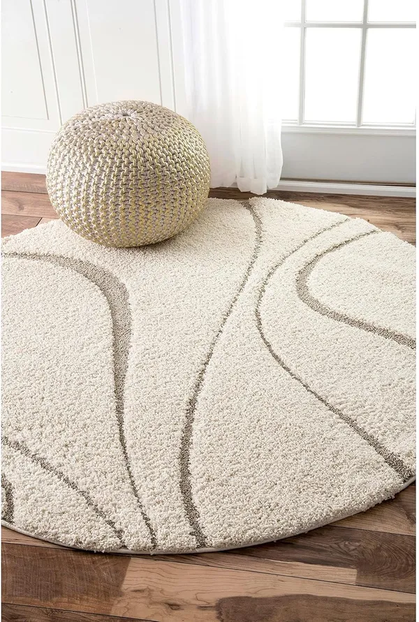 Microfiber_Polyester_Shaggy_Wave_Pattern_Round_Shaggy_Rug_Ivory_Beige