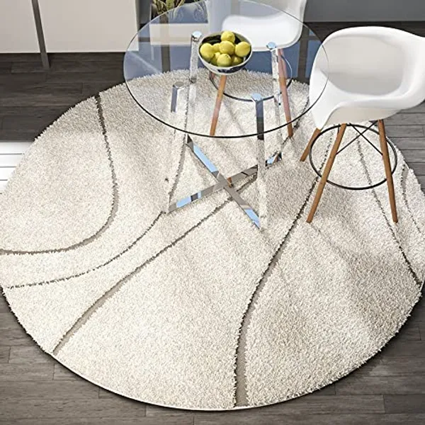 Microfiber_Polyester_Shaggy_Wave_Pattern_Round_Shaggy_Rug_Ivory_Beige