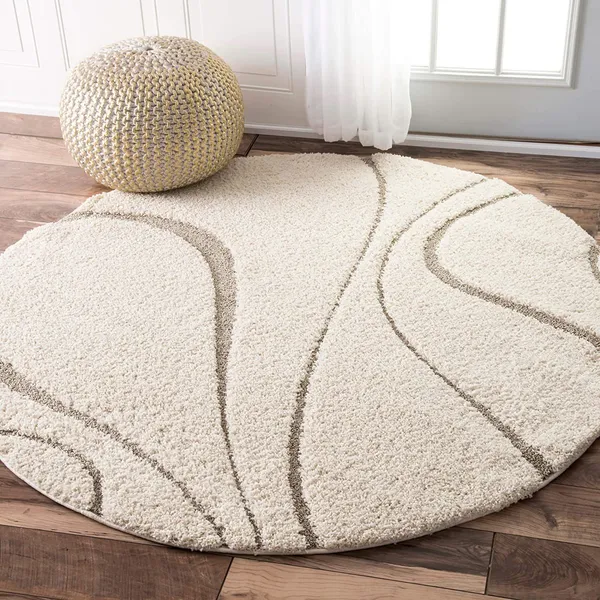 Microfiber_Polyester_Shaggy_Wave_Pattern_Round_Shaggy_Rug_Ivory_Beige