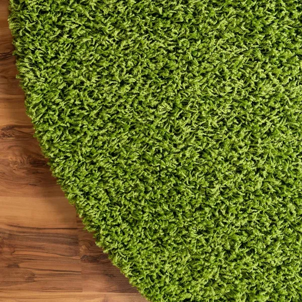 Microfiber_Polyester_Bohemian_Solid_Grass_Green_Round_Shaggy_Rug