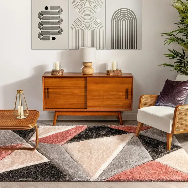 Microfiber_Polyester_Handcrafted_Peach_Beige_Brown_Square_Shaggy_Rug