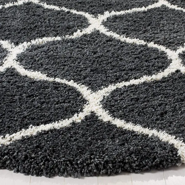 Microfiber_Polyester_Handcrafted_Plain_Shaggy_Rug_Dark_Grey_Ivory