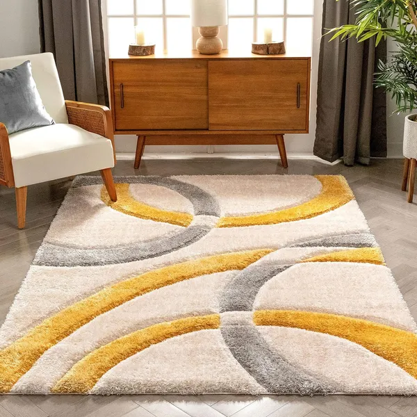 Microfiber_Polyester_Handcrafted_Multicolor_Shaggy_Rug_Yellow