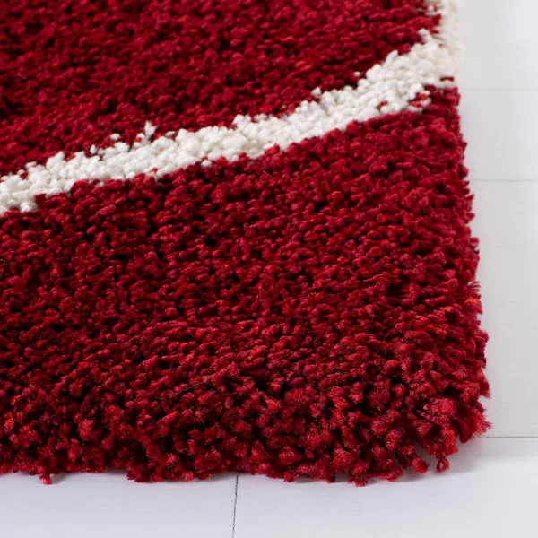 Microfiber_Polyester_Handcrafted_Red_Ivory_Square_Shaggy_Rug